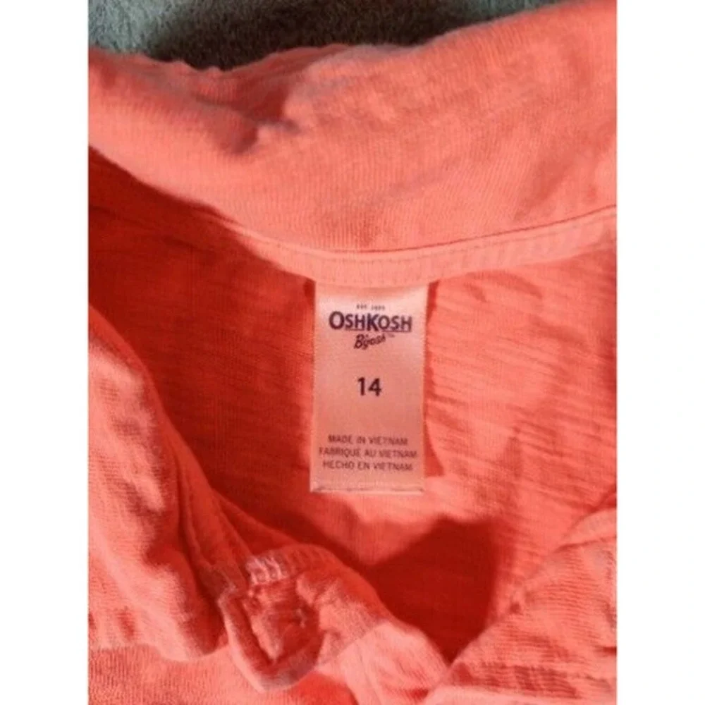 OshKosh B'gosh‎ Shirt Boys Size 14 Orange Short Sleeve Polo
